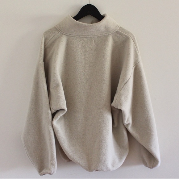 Aritzia TNA Polar 1/4 Zip Sweatshirt Cream Off White Fleece - Picture 7 of 11
